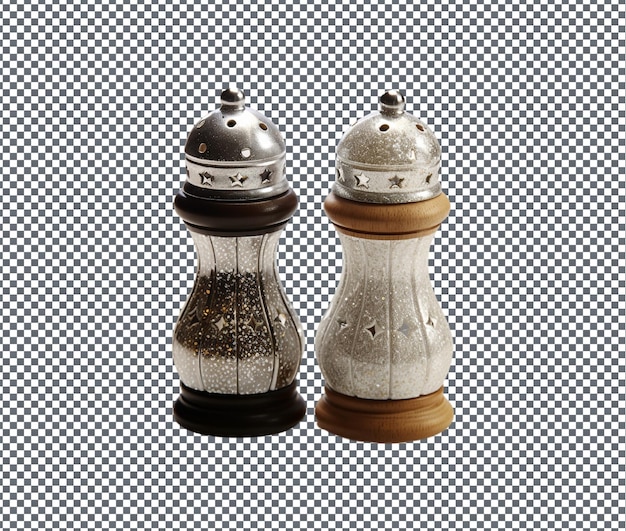 Lovely eid mubarak themed salt and pepper shakers isolated on transparent background