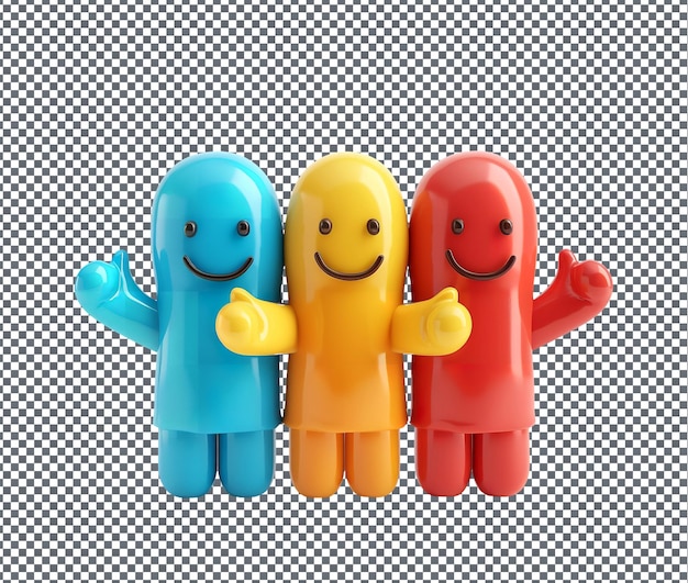 PSD lovely finger puppets toy isolated on transparent background