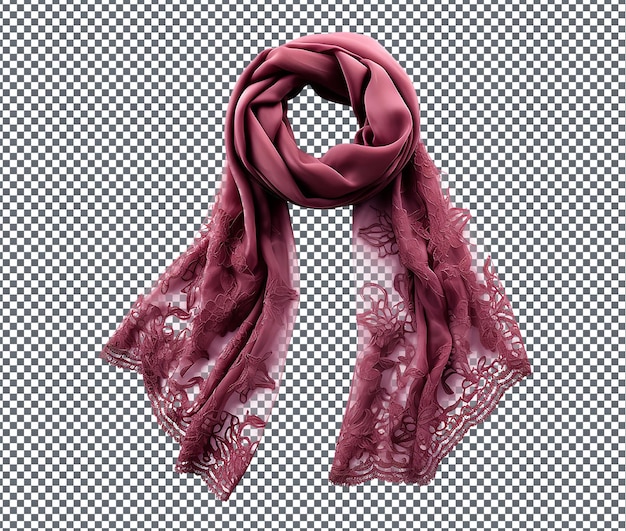 PSD lovely lace overlay scarf isolated on transparent background