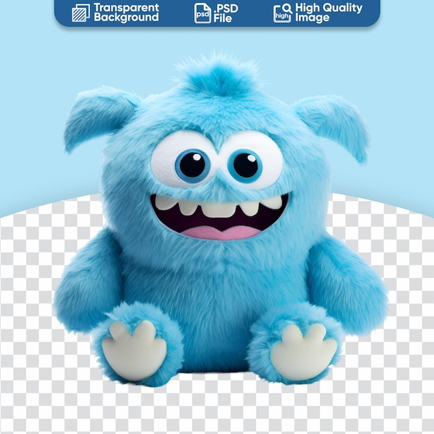 PSD lovely padded azure monster plush toy