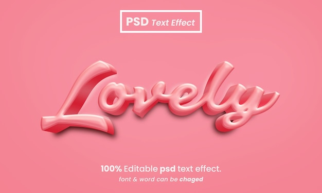 Lovely premium 3d editable psd text effect