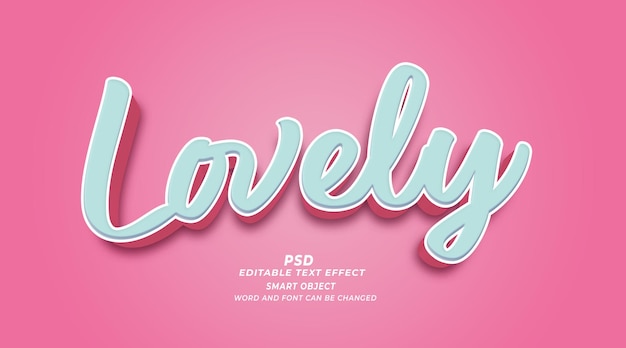 PSD lovely psd editable text effect photoshop template (template di photoshop con effetti di testo modificabili)