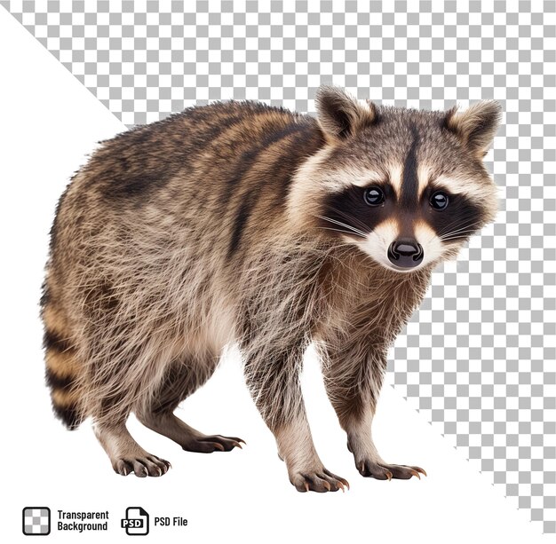 PSD lovely racoon in isolated background