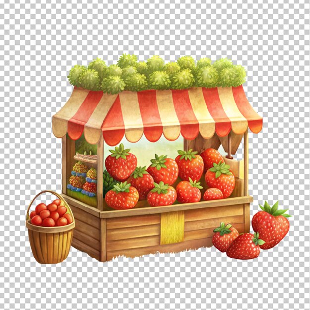 PSD lovely strawberries stand or cart