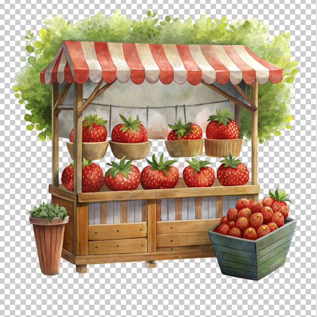 PSD lovely strawberries stand or cart