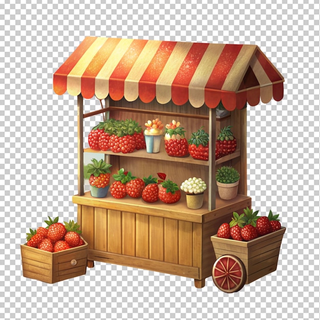 PSD lovely strawberries stand or cart