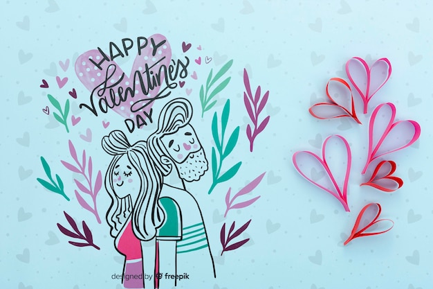 PSD lovely valentine's day concept