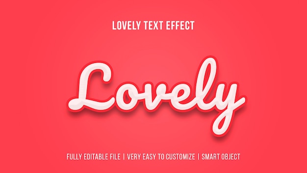 Lovely valentine's day text effect template