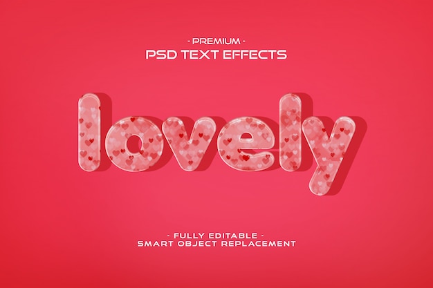 PSD modello di effetto testo adorabile san valentino