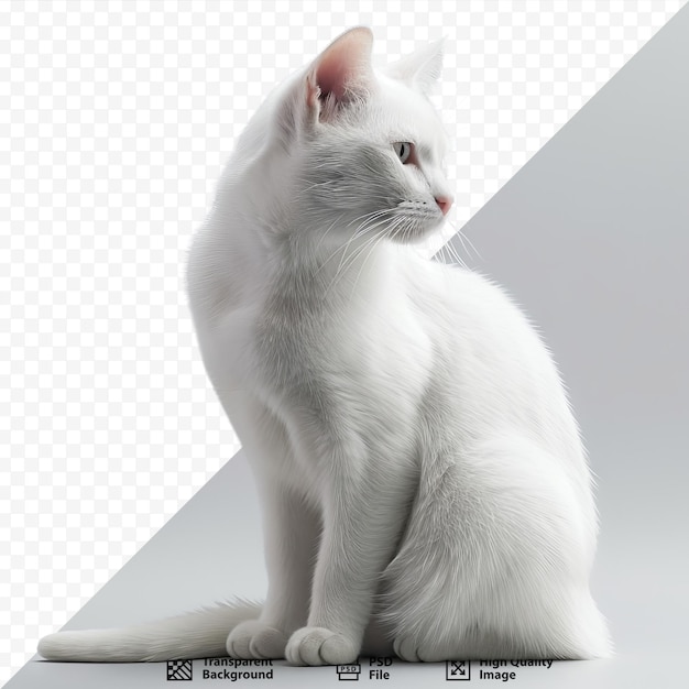 PSD Прекрасная белая кошка.