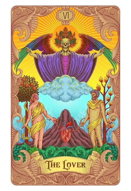 PSD the lover tarot illustration