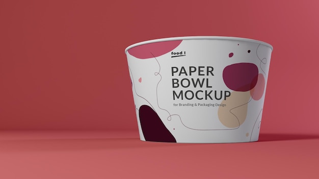 PSD low angle paper bowl mockup