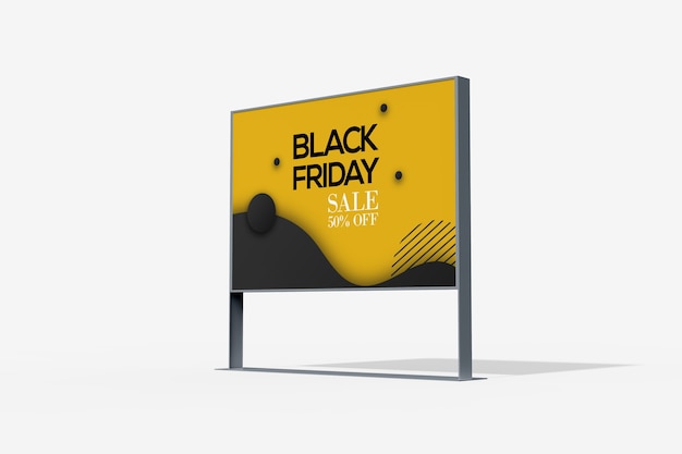 Low angle view of advertising stand mockup