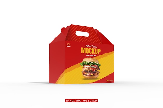 low angle view of food delivery box mockup