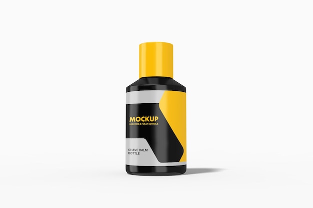 Low Angle View of Shave Balm Bottle Mockup