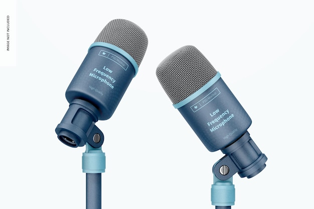 Low frequency microphones with stand mockup