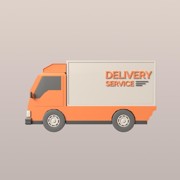 PSD low poly delivery truck