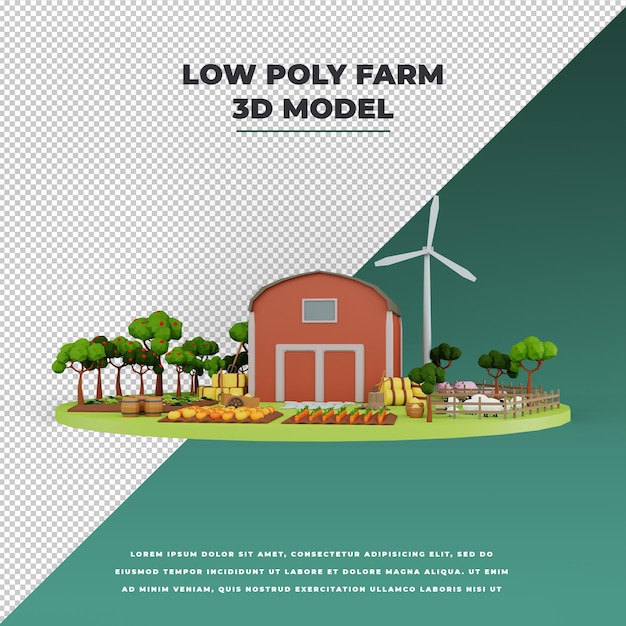 PSD low poly farm