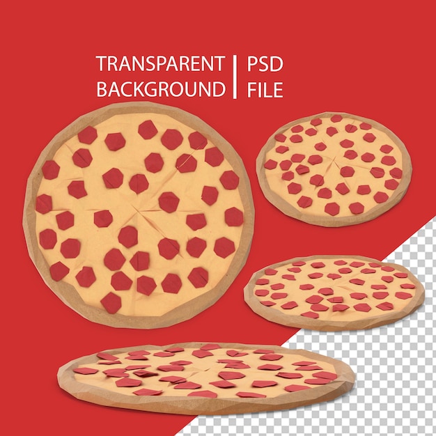 Low Poly Pizza Pepperoni Png