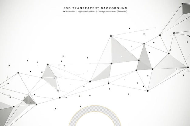 PSD low poly technology design on transparant background