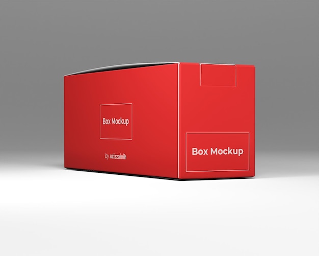 Low and slim rectangular tongue lock box mockup psd