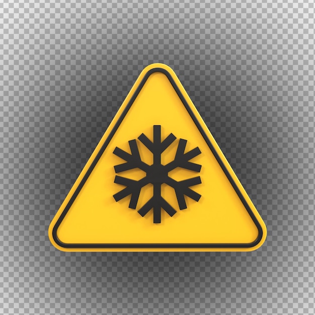 PSD low temperature of high voltage hazard isolated on a transparent background