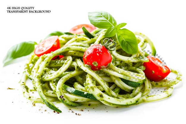 PSD a lowcarb delight featuring spiralized zucchini on transparent background