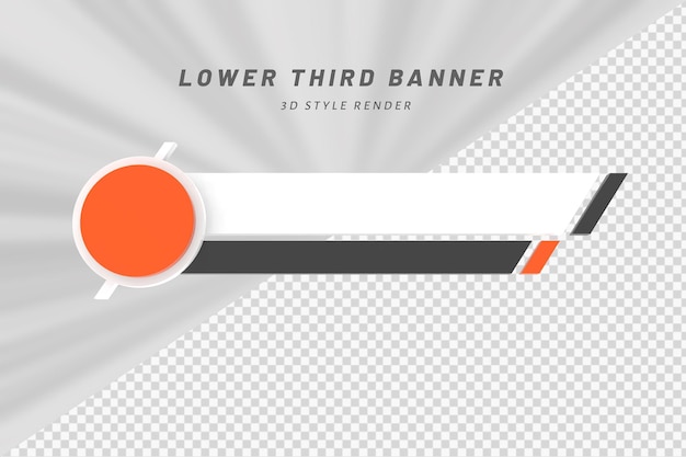 lower third banner 3d style render