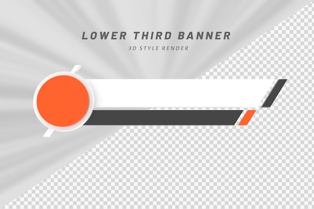 PSD lower third banner 3d style render