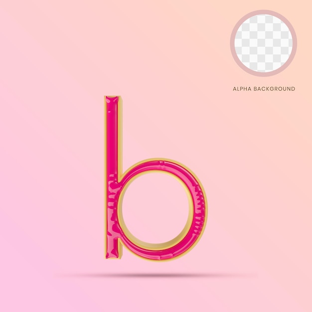 PSD lowercase letter b 3d