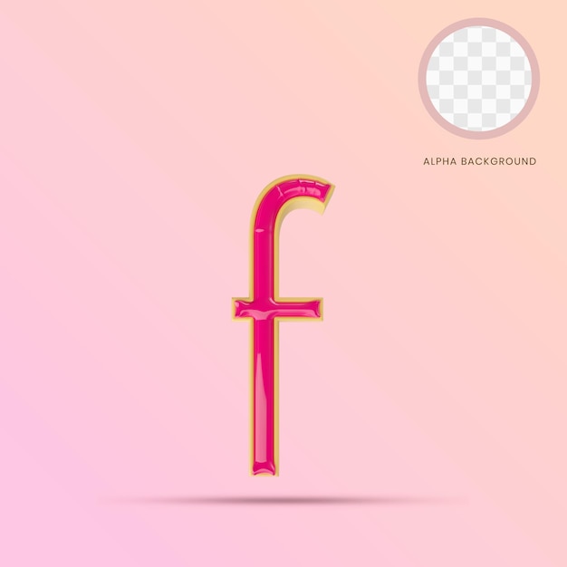 Lowercase letter f 3d