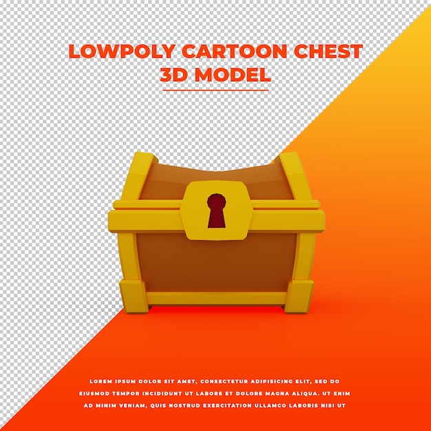 Lowpoly cartoon borst geïsoleerd model