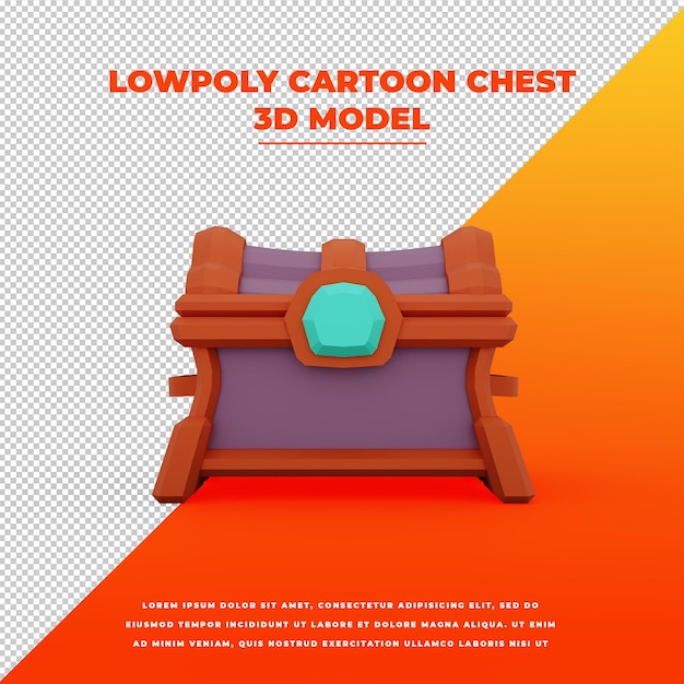 Lowpoly cartoon borst geïsoleerd model