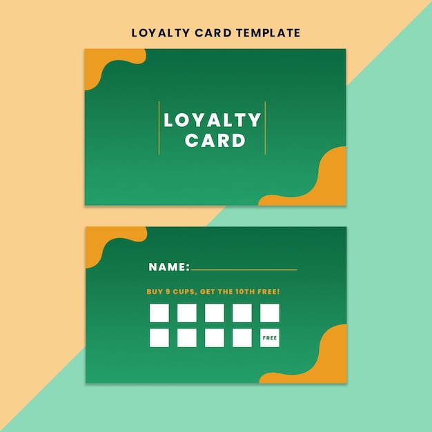 PSD loyalty card template vector stock illustration hand drawn