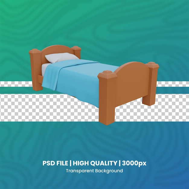 łóżko 3d wnętrze pakiet renderowania 3D plik psd przezroczyste tło renderowanie wysokiej jakości