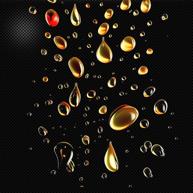 潤滑油の滴 透明な背景