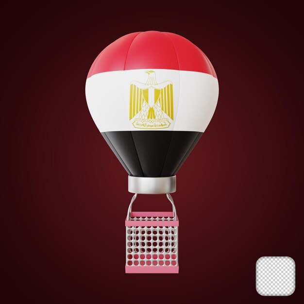 Luchtballon egypte vlag element 3d illustratie