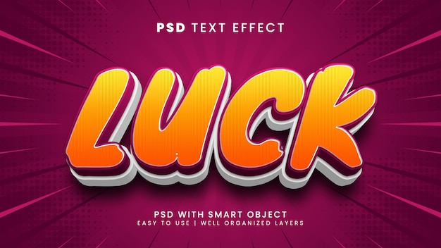 luck 3d editable text effect with fortune and game text style