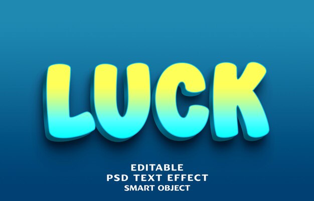 Luck 3d text effect design