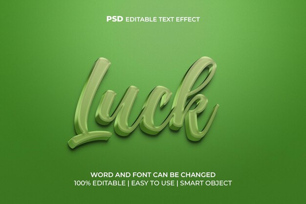 Lucky 3d style psd text effect