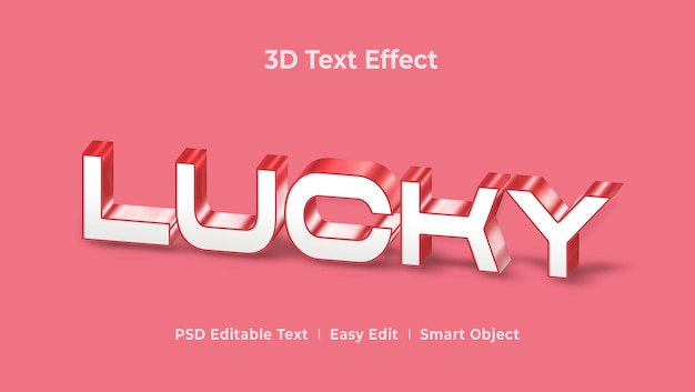 PSD modello di mockup effetto stile testo fortunato 3d premium