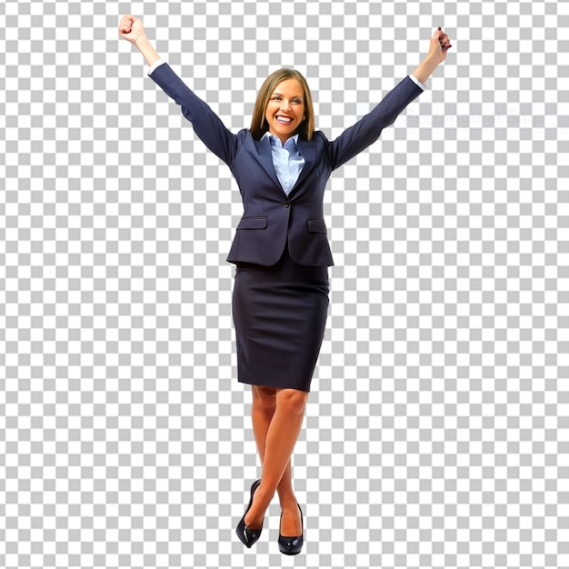 PSD lucky businesswoman over isolated white background