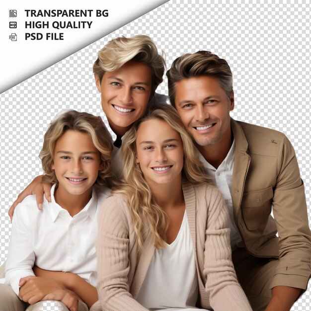 Lucky european family ultra realistische stijl witte achtergrond