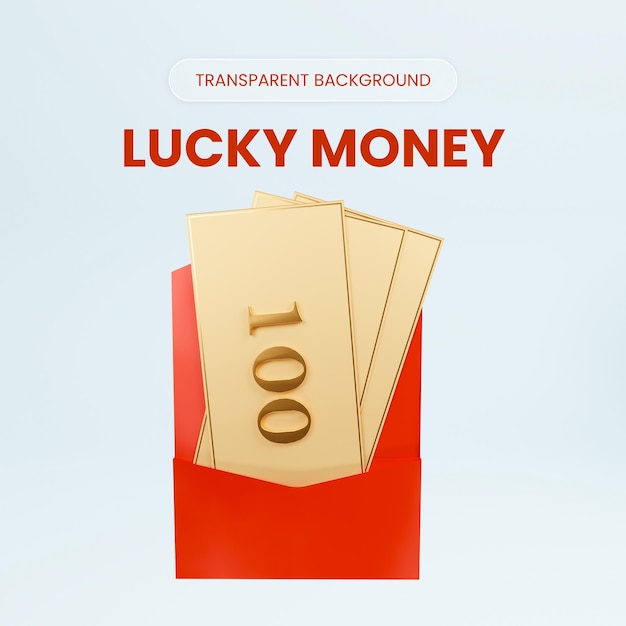 PSD lucky money 3d rendering ilustracja