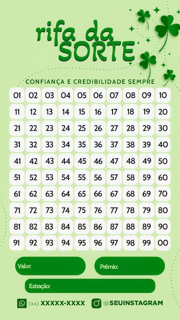 1から100までの数字を完全に編集できる幸運な抽選