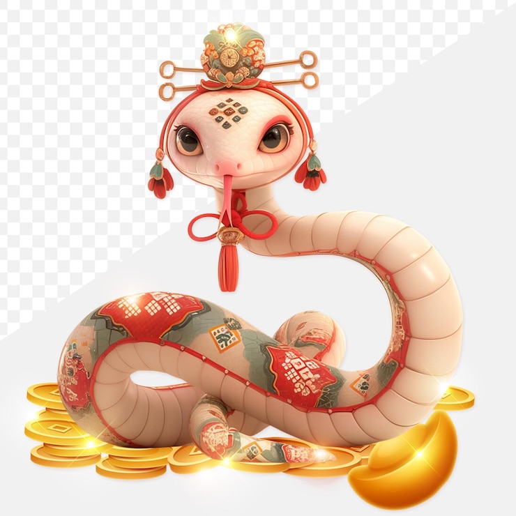 PSD lucky snake chinese new year 2025