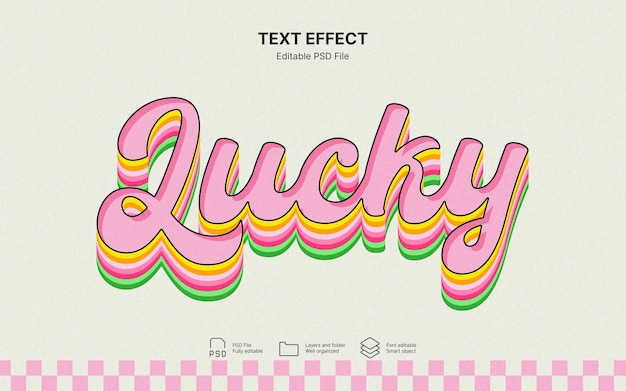 Lucky tekst effect sjabloon
