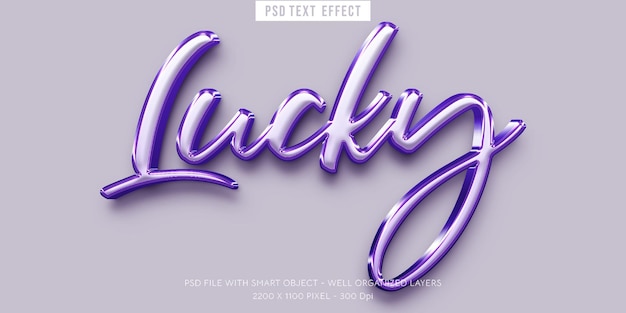 PSD lucky text effect with editable 3d font effect