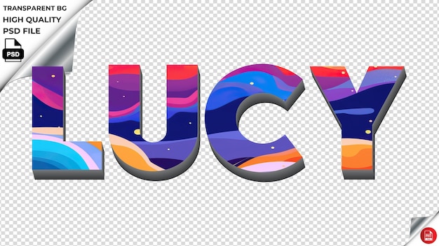 PSD ルーシー タイポグラフィー フラット カラフル テキスト テクスチャー psd 透明