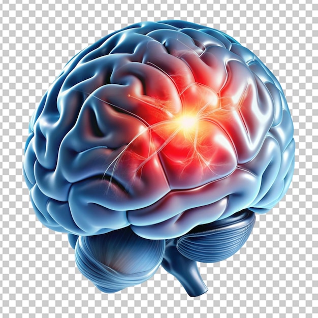 PSD ludzki mózg symbol bólu mózg przezroczysty tło